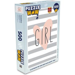 Puzzel Illustratie met een hart en de quote ""Girl"" - Legpuzzel - Puzzel 500 stukjes