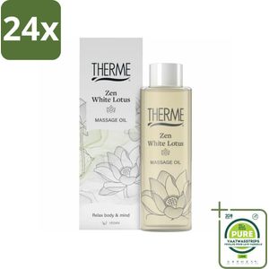 Therme - Zen White Lotus - Massageolie - Hydraterend - Verzorgend - 125ml - Voordeelverpakking - 24 stuks - Massageolie - Ontspanningsmassage