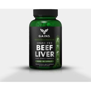 G.A.I.N.S. Supplementen – Runderlever Capsules – Grasgevoerd – Iers Rund – 180 Capsules