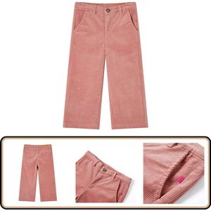Kinderbroek - Ribfluweel - Oudroze - Maat 116 Kinderbroek - Meisjesbroek - Ribfluweel - Oud Roze - Kinderkleding