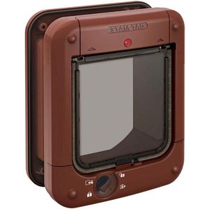 Microchip activated cat flap - brown | for up to 30 cats
