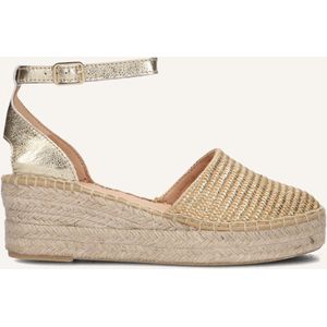 Ayana - Yu 644 - Espadrilles - Geel - Gouden Leer met Enkelband