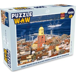 Puzzel Saint-Tropez en de blauwe middellandse zee in Frankrijk - Legpuzzel - Puzzel 1000 stukjes volwassenen
