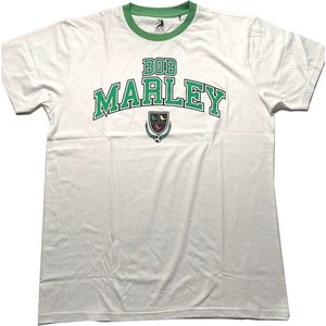 Bob Marley - Collegiate Crest Heren T-shirt - S - Wit