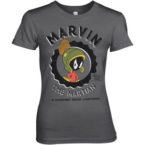 Looney Tunes Damen T-Shirt Marvin The Martian Girly Tee WB-5-LT014-H90-17 DarkGrey-S
