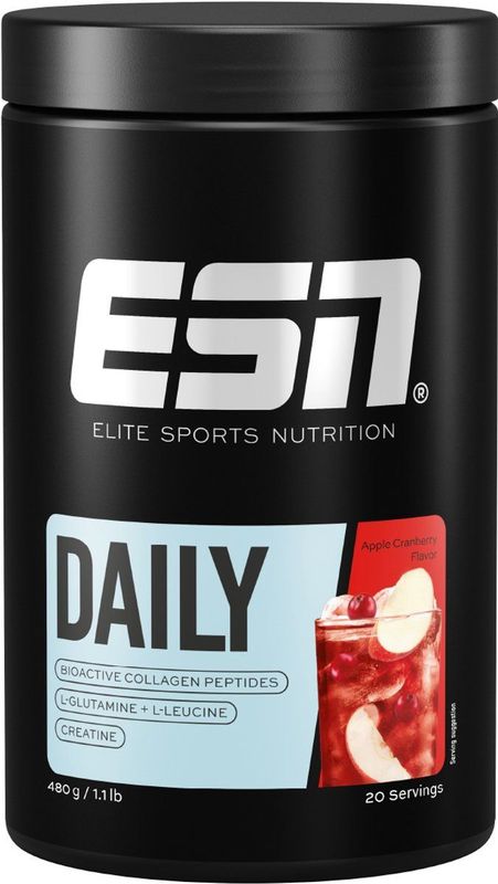 ESN - Daily Creatine - Poeder - Apple Cranberry - 480 g - 20 Porties - Met Creatine en Bioactieve Collageen Peptiden