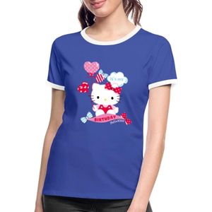 Hello Kitty Met Ballonnen Jarig Ontwerp Vrouwen Contrast Shirt