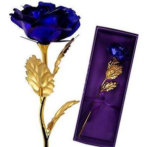 24K Golden Rose ( blauw ) - 24K Gouden Roos - Cadeau - Decoratie - Vaderdag - Bedankt - Moederdag - Mangry