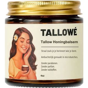 Tallowé - Balm Zonder Geur - Dagcreme voor Vrouwen - Nachtcreme Mannen - Balsem voor Droge Gevoelige en Acnegevoelige Huid - Met Honing