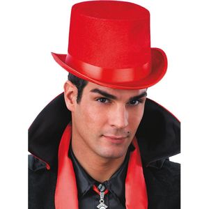 CARNIVAL TOYS - Rode hoge hoed voor volwassenen - Hoeden > Hoge hoeden