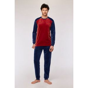 Woody pyjama jongens/heren velours - donkerrood - 252-10-QRM-V/495 - maat L