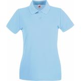 Fruit Of The Loom Vrouwen Dames-Fit Premium Poloshirt Met Korte Mouwen (Hemel Blauw)