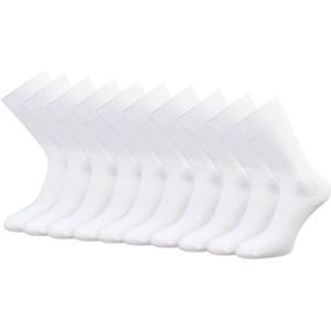 10 paar SENIOR Herensokken - 100% Katoen - Naadloos - Wit - Maat 39-42