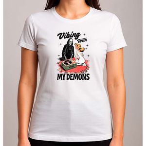 Vibing With My Demons - T Shirt - Funny - SoFunny - Grappig - ZoGrappig - Sarcasm - SarcasticHumor - Sarcasme - Sarcastisch
