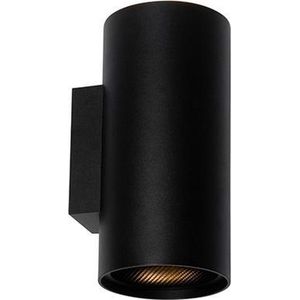 QAZQA sab - Design Wandlamp Up Down voor binnen - 2 lichts - D 11.4 cm - Zwart - Woonkamer | Slaapkamer | Keuken