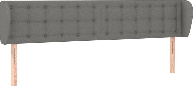vidaXL - Hoofdbord - met - randen - 183x16x78/ - cm - stof - donkergrijs