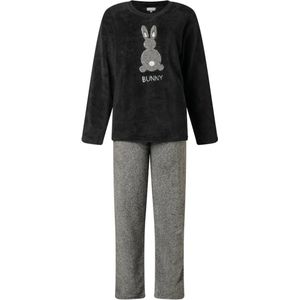 Cocodream dames huispak fleece - maat L - Bunny - zwart