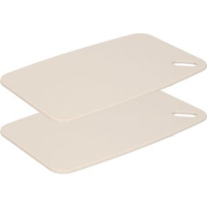 Excellent Houseware Snijplank - 2x - lichtgrijs - Kunststof - 24 x 15 cm - voor keuken/voedsel