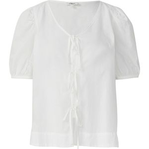 s.Oliver - Blouseshirt - Wit - Effen - Kwartmouw