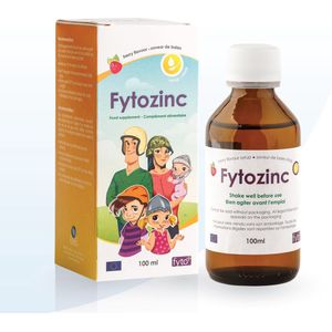 Fytozinc Fyto Immuniteitsondersteuning & Huidgezondheid | Rijk aan Zink Gluconaat | Rood Fruit Smaak - 100 ml