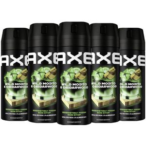 Axe Deo Spray - Wild Green Mojito + Cedarwood - 5 x 150 ml