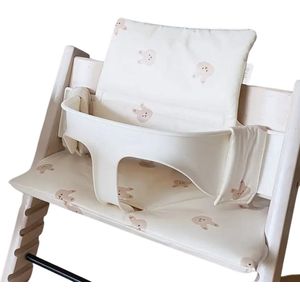 HHHK - Stokke Tripp Trapp kussenset - zitkussen en rugkussen - Wit met Konijntjes