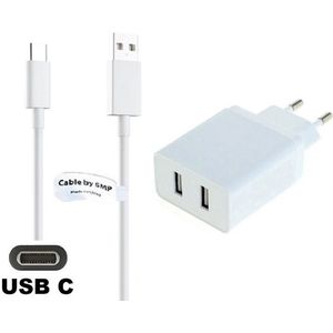 OneOne 2.4A lader met 2 poorten + 1,5m sterke USB C kabel. Oplader adapter past op Bose QuietComfort Earbuds, Frames Tempo, Portable Smart Speaker, Sport Earbuds