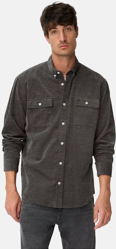 camel active - Hemd - Zwart - Lange Mouwen - Opgestikte Zakken