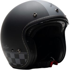 Motor Jet Jethelm ELEMENTEN BEKER Zwarte mat XL van MOTOBLOUZ