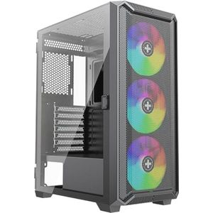 Gaming PC Behuizing met ARGB Ventilator en Glazen Zijpaneel - ATX Midi Tower Case