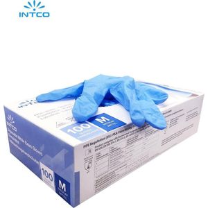 Intco Nitril handschoenen - 400 Stuks Nitrile Wegwerp Handschoenen - Poedervrij, Latexvrij - Onderzoekshandschoenen - Maat: M - Blauw