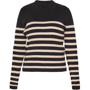 usha - Classic Collection - Sweater - Slim-fit - Met Staande Kraag - Gestreept