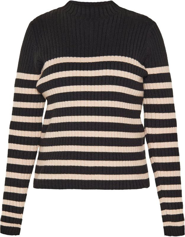 usha - Classic Collection - Sweater - Slim-fit - Met Staande Kraag - Gestreept