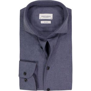 Profuomo slim fit heren overhemd, twill, jeansblauw