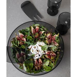 JENS Living Saladeschaal Met Bestek - Acryl - Grijs / Smoke