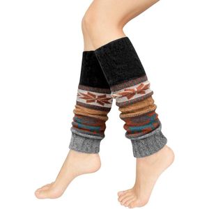 Beenwarmers voor dames, lange winter, beenwarmers, Boheemse stijl, gebreid, dikke beenwarmers, overknee, kousen, 1 of 2 paar, dansen, kous, gebreid, gehaakte sokken, legging, kerstkous - Blauwe eland