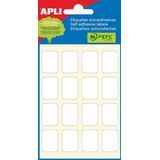 Apli witte etiketten ft 16 x 22 mm (b x h), 96 stuks, 16 per blad (2674)