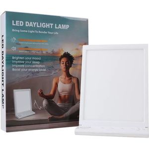 Lichttherapie Lamp 10.000 Lux met Muziekfunctie – Daglichtlamp met Timer, White Noise & Dimbaar Licht – UV-vrij