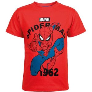 Spiderman - T-shirt - rood - korte mouw - katoen - maat 92