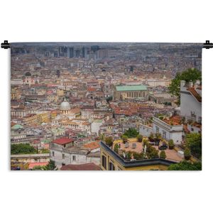 Wandkleed Napels - Uitzicht over de huizen in de Italiaanse stad Napels Wandkleed katoen 150x100 cm - Wandtapijt met foto