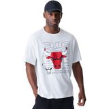 New Era - NBA Outline Graphic - Oversized T-shirt - Wit - Korte Mouwen