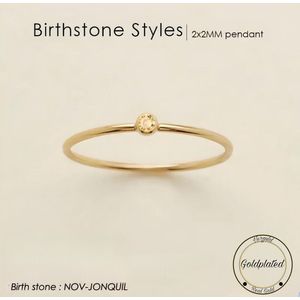 Soraro Birthstone Ring | November | 17mm | Goldplated | Goudkleurig | Cadeau Voor Haar | Cadeau Voor Vriendin |