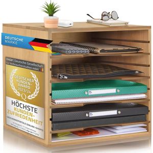 Bamboe Documentenbak en Bureau-organiser - Papieren en Tijdschriften Rek voor Thuis en Kantoor