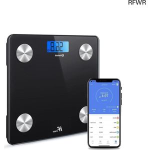 RFWR® Draadloze Bluetooth Digitale Personenweegschaal met Lichaamssamenstelling Monitor