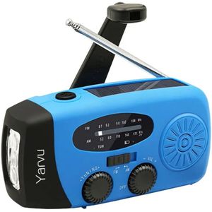 Yarvu Noodradio 6-in-1 - Opwindbaar - Zonneenergie - Blauw