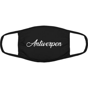 Antwerpen mondkapje | gezichtsmasker | bescherming | bedrukt | logo | Zwart mondmasker van katoen, uitwasbaar & herbruikbaar. Geschikt voor OV