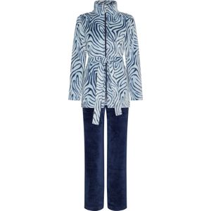 Pastunette dames huispak fleece - maat 44 - Waves - marine