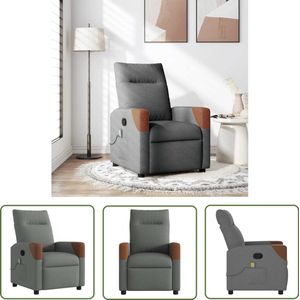 vidaXL Relaxstoel - Massagestoel - Massagestoel verstelbaar stof donkergrijs - Ergonomische Stoel - Elektrische Massage - Trillingmassage