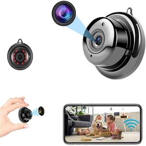 Mini Spy Camera - 1080P HD Nachtzicht - Bewegingsdetectie - WiFi & Tweeweg Audio - Voor Beveiliging Thuis, Auto of Buiten - Voor Ouders & Reizigers - Zwart - 1 stuk