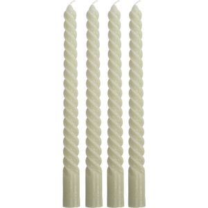 Gedraaide kaarsen - Set van 4 stuks - 26cm - Twisted candles - Swirl kaarsen - Ivoor